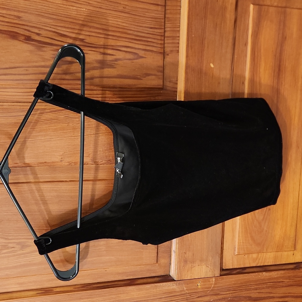 Black velvet crop top